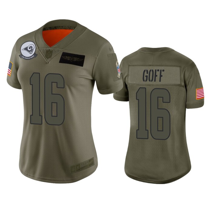 Womens Los Angeles Rams Jared Goff Camo 2019 Salute To Service Limited Jersey - Cocomos