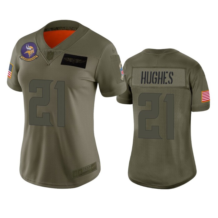 Womens Minnesota Vikings Mike Hughes Camo 2019 Salute To Service Limited Jersey