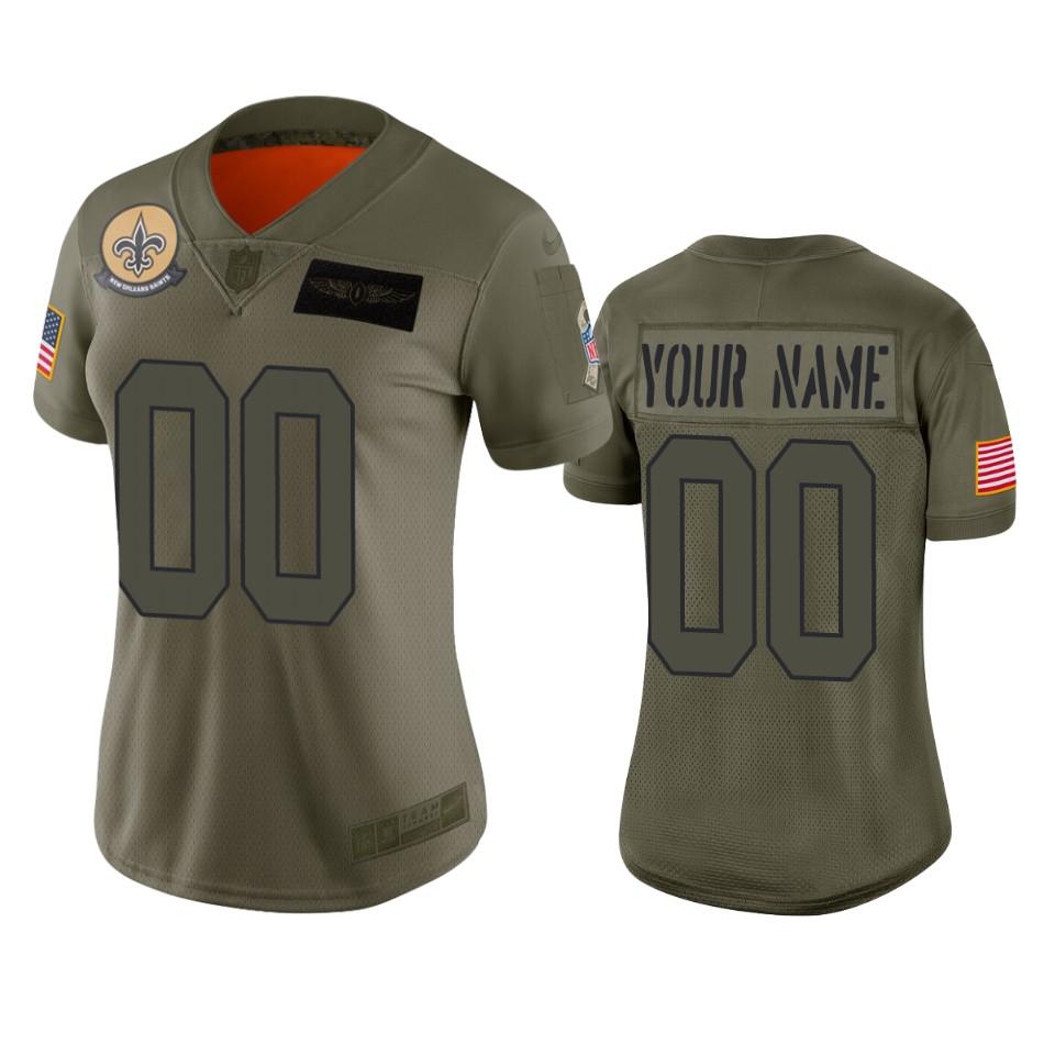 Womens New Orleans Saints Custom Camo 2019 Salute To Service Limited Jersey - Cocomos