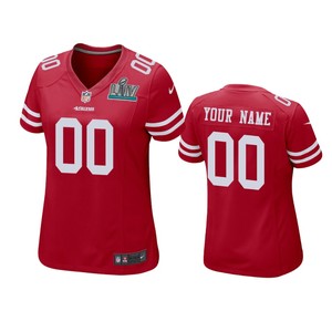 Womens San Francisco 49ers Custom Scarlet Super Bowl Liv Game Jersey