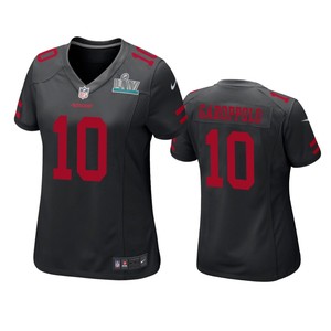 Womens San Francisco 49ers Jimmy Garoppolo Black Super Bowl Liv Game Jersey