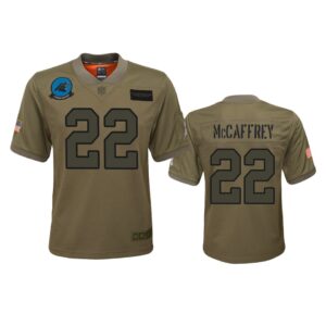 Youth Carolina Panthers Christian Mccaffrey Camo 2019 Salute To Service Game Jersey - Cocomos