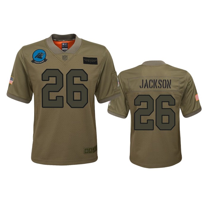 Youth Carolina Panthers Donte Jackson Camo 2019 Salute To Service Game Jersey