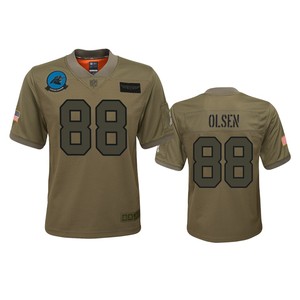 Youth Carolina Panthers Greg Olsen Camo 2019 Salute To Service Game Jersey