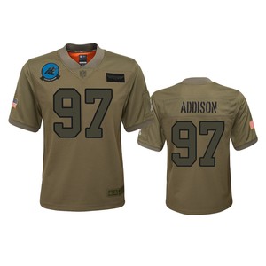 Youth Carolina Panthers Mario Addison Camo 2019 Salute To Service Game Jersey