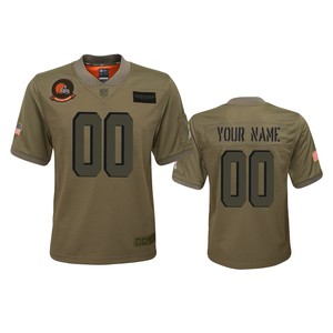 Youth Cleveland Browns Custom Camo 2019 Salute To Service Game Jersey