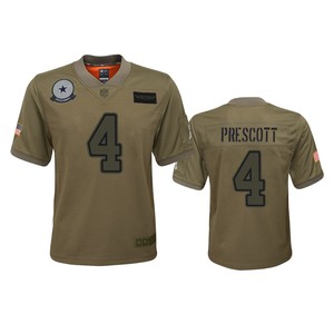 Youth Dallas Cowboys Dak Prescott Camo 2019 Salute To Service Game Jersey