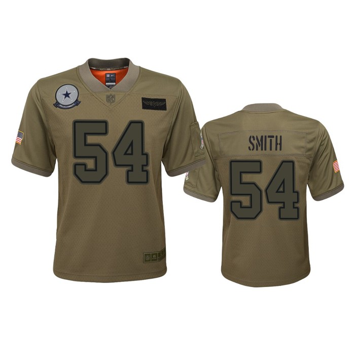 Youth Dallas Cowboys Jaylon Smith Camo 2019 Salute To Service Game Jersey