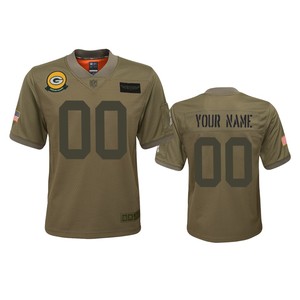 Youth Green Bay Packers Custom Camo 2019 Salute To Service Game Jersey