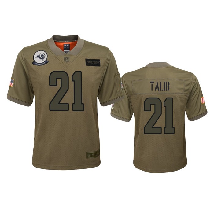 Youth Los Angeles Rams Aqib Talib Camo 2019 Salute To Service Jersey