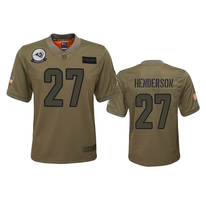 Youth Los Angeles Rams Darrell Henderson Camo 2019 Salute To Service Jersey