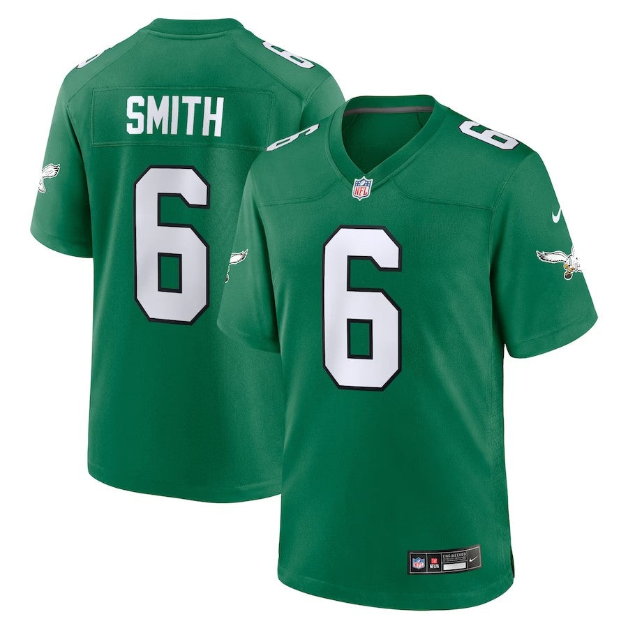 Youth Philadelphia Eagles #6 Devonta Smith Alternate Player Game Jersey - Kelly Green - Cocomos