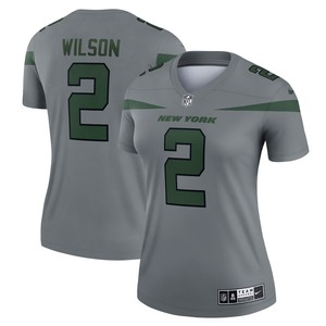 Zach Wilson New York Jets Womens Inverted Legend Jersey - Gray Nfl