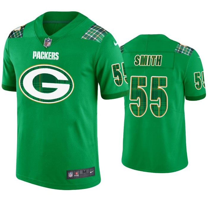 Zadarius Smith Green Bay Packers #55 Jersey St. Patricks Day Kelly Green - Mens