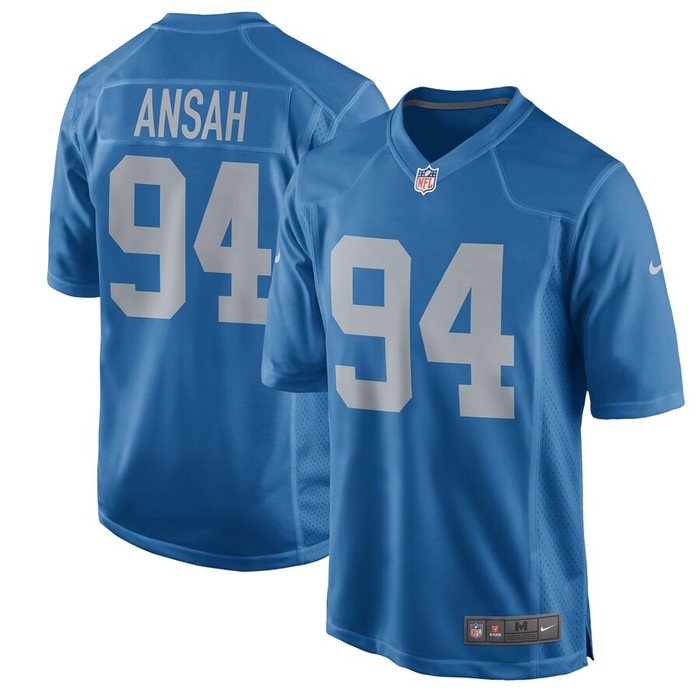 Ziggy Ansah Detroit Lions Nike Throwback Game Jersey - Blue - Cocomos