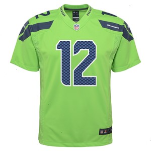 12th Fan Seattle Seahawks Nike Youth Game Jersey - Neon Green