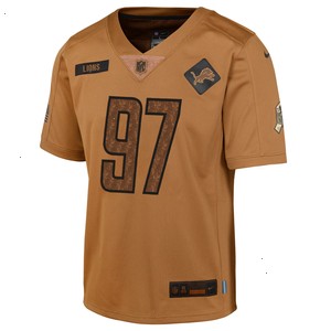 Aidan Hutchinson Detroit Lions Nike Youth 2023 Salute To Service Limited Jersey - Brown