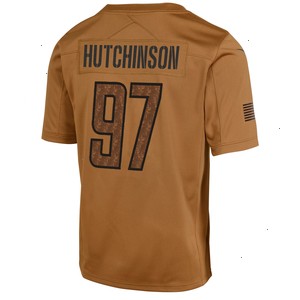 Aidan Hutchinson Detroit Lions Nike Youth 2023 Salute To Service Limited Jersey - Brown