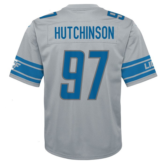 Aidan Hutchinson Detroit Lions Nike Youth Inverted Game Jersey - Silver