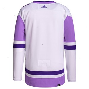 Anaheim Ducks adidas Hockey Fights Cancer Primegreen Authentic Blank Practice Jersey - White/Purple