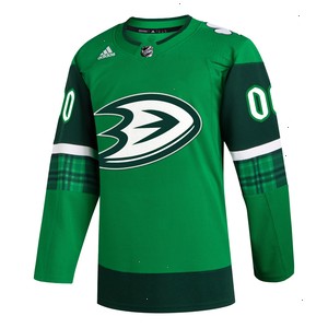 Anaheim Ducks adidas St. Patrick's Day Authentic Custom Jersey - Kelly Green