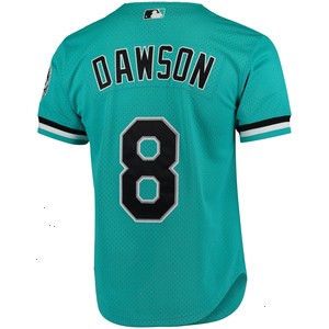 Andre Dawson Florida Marlins Mitchell & Ness Cooperstown Collection Mesh Batting Practice Button-Up Jersey - Teal