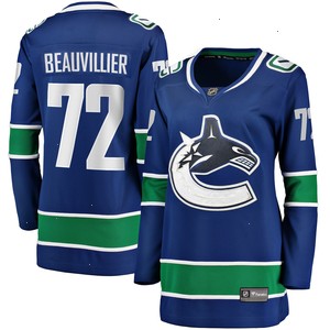 Anthony Beauvillier Vancouver Canucks Women's Fanatics Branded Home Breakaway Jersey - Blue