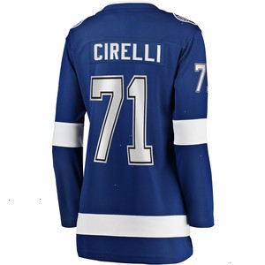 Anthony Cirelli Tampa Bay Lightning Fanatics Branded Women's Home Breakaway Player Jersey - Blue