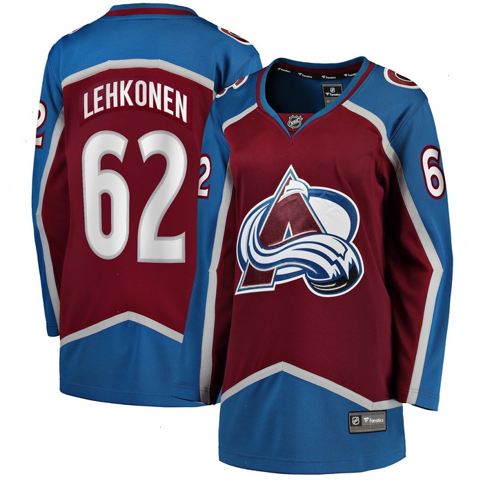 Artturi Lehkonen Colorado Avalanche Fanatics Branded Women's Home Breakaway Player Jersey - Burgundy