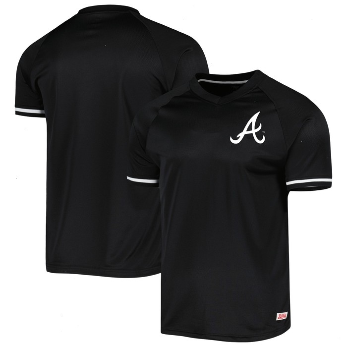 Atlanta Braves Stitches Black Raglan V-Neck Jersey