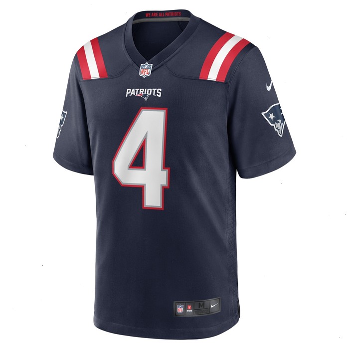 Bailey Zappe New England Patriots Nike Game Player Jersey - Navy