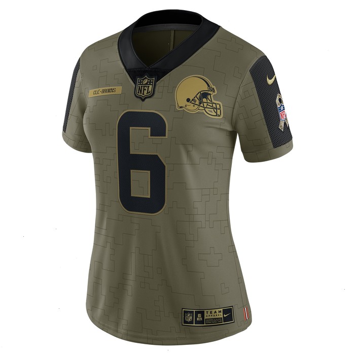 Baker Mayfield Cleveland Browns Nike Women's 2021 Salute To Service Limited Player Jersey - Olive