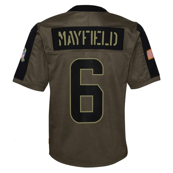 Baker Mayfield Cleveland Browns Nike Youth 2021 Salute To Service Game Jersey - Olive