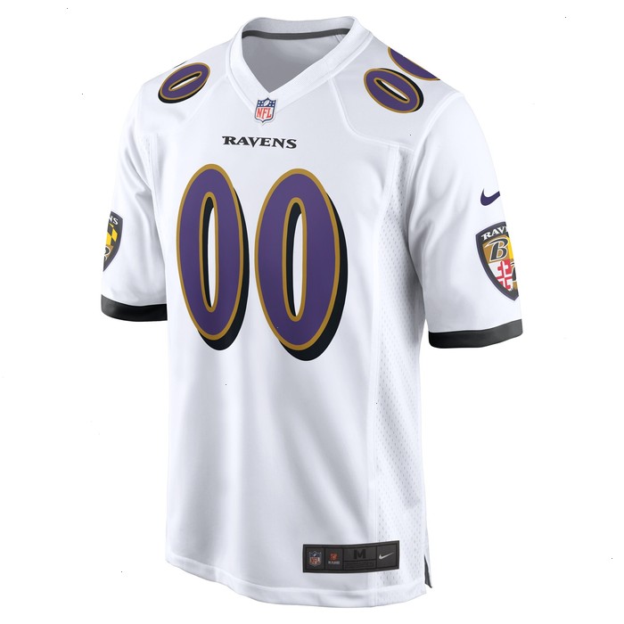 Baltimore Ravens Nike Custom Game Jersey - White