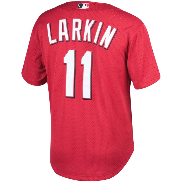 Barry Larkin Cincinnati Reds Mitchell & Ness Throwback Cooperstown Mesh Batting Practice Jersey - Red