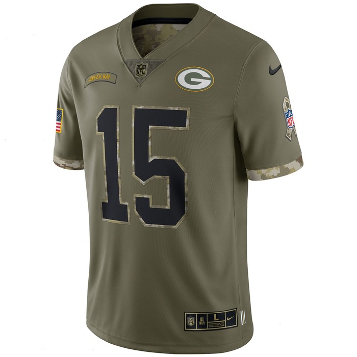 Bart Starr Green Bay Packers 2022 Salute To Service Retired Player Limited Jersey - Olive