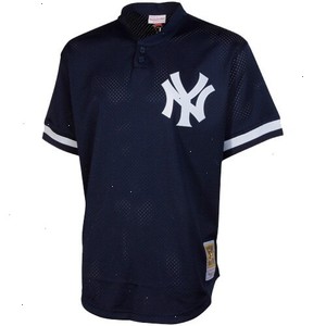 Bernie Williams New York Yankees Mitchell & Ness Cooperstown Mesh Batting Practice Jersey - Navy