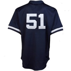 Bernie Williams New York Yankees Mitchell & Ness Cooperstown Mesh Batting Practice Jersey - Navy