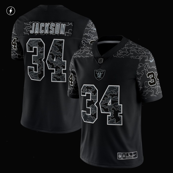 Bo Jackson Las Vegas Raiders Nike Retired Player RFLCTV Limited Jersey - Black