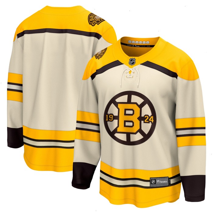 Boston Bruins Fanatics Branded 100th Anniversary Premier Breakaway Jersey - Cream