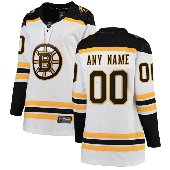 Boston Bruins Fanatics Branded Women's Away Breakaway Custom Jersey - White