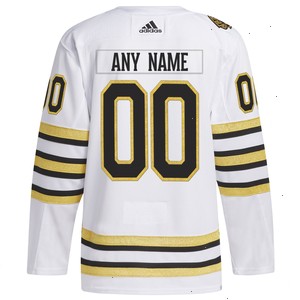  Boston Bruins adidas 100th Anniversary Primegreen Authentic Custom Jersey - White