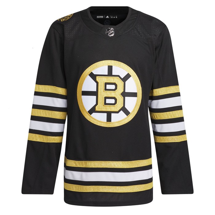 Boston Bruins adidas 100th Anniversary Primegreen Authentic Jersey - Black