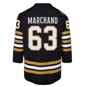 Brad Marchand Boston Bruins Youth 100th Anniversary Replica Player Jersey - Black