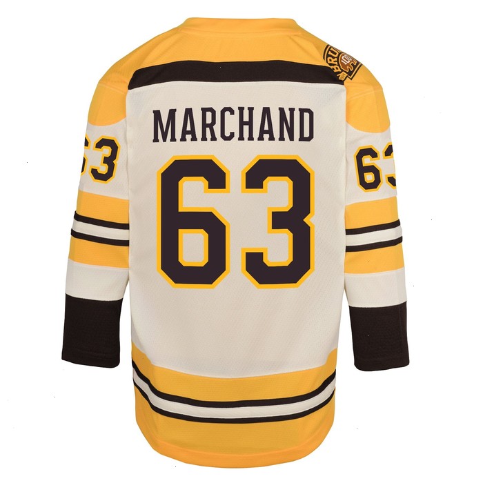 Brad Marchand Boston Bruins Youth 100th Anniversary Replica Player Jersey - Cream