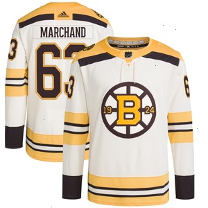 Brad Marchand Boston Bruins adidas Primegreen Authentic Pro Player Jersey - Cream