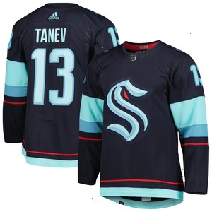 Brandon Tanev Seattle Kraken adidas Home Primegreen Authentic Pro Player Jersey - Navy