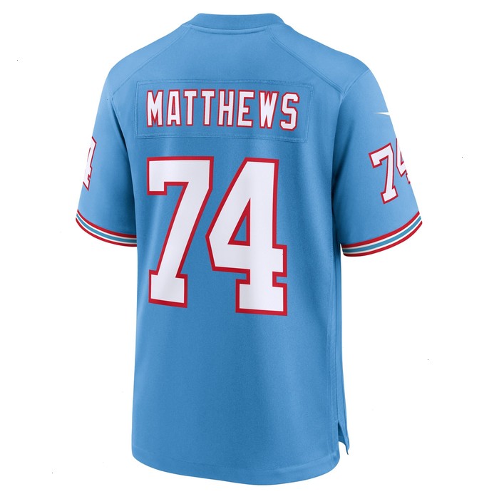 Bruce Matthews Tennessee Titans Nike Oilers Throwback Retired Player Game Jersey - Light Blue