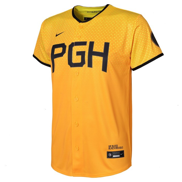 Bryan Reynolds Pittsburgh Pirates Nike Youth 2023 City Connect Replica Player Jersey - Gold