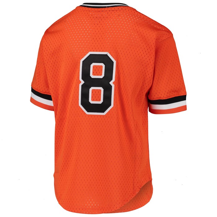 Cal Ripken Jr. Baltimore Orioles Mitchell & Ness Youth Cooperstown Collection Mesh Batting Practice Jersey - Orange